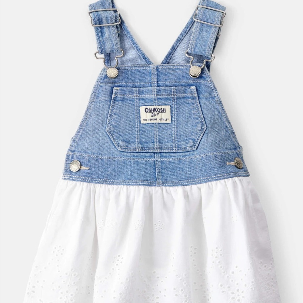 Toddler girl OshKosh B'gosh Denim and White Kids Overall dress